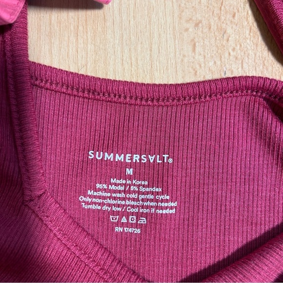 NWT Summersalt Poplin Ribbed Tie Shoulder Maxi Dress Medium Soft - Picture 8 of 10